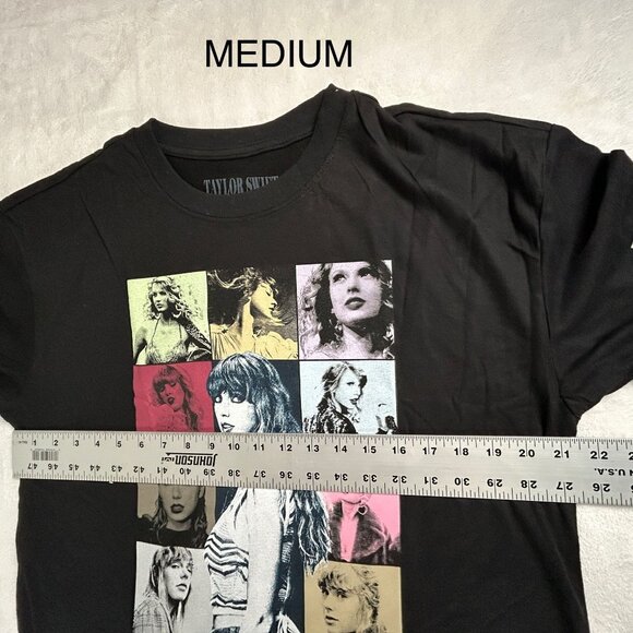 Taylor Swift The Eras Tour Graphic T-Shirt  Medium Black Cotton for Swifties New - Picture 6 of 7